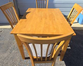 Solid Wood Dining Table And 4 Chairs