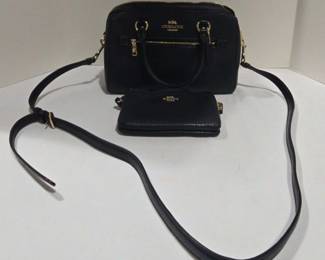 Black Coach Purse And Wallet Set