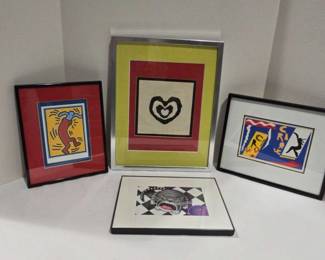 Four Colorful Framed Prints