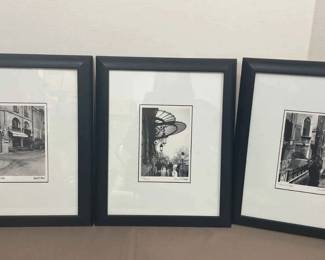 Framed Photographs Venice And Paris Scenes 