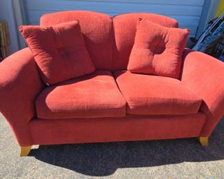 66 Long Maroon Loveseat