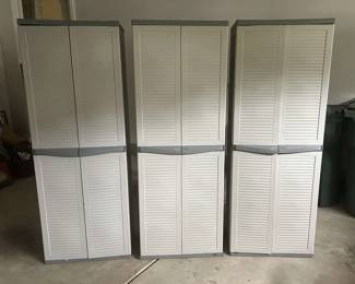 Set Of Three Outdoor Storages 