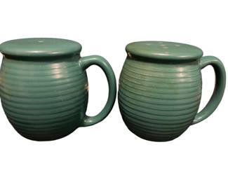 Green salt and pepper shakers