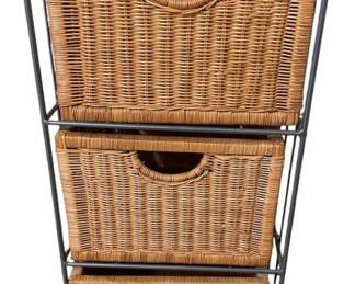 Rattan Three Drawer Dresser 