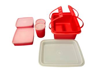 Red Tupperware lunch kit 