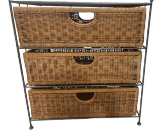 3 drawer wicker cabinet 