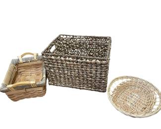 3 wicker baskets 