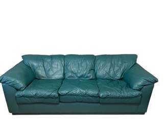 Green Leather Sofa 