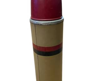Vintage Striped Thermos with Cork Stopper 