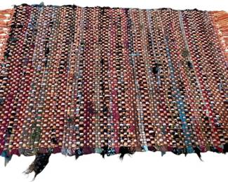 Handwoven Multicolor Fringed Rug 