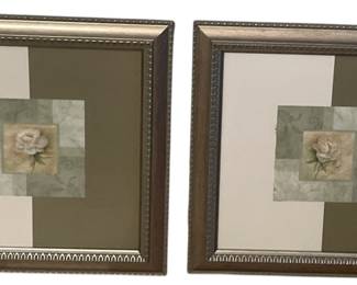 Silver Rose Framed Wall Art 