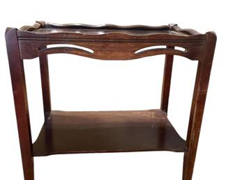 Antique Wood Two Tiered Table 