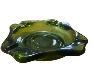 Vintage Green Ashtray 