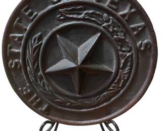 Cast iron state of Texas with stand 