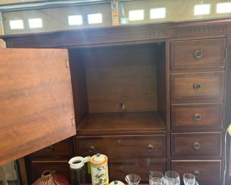 3 top of dresser looks like all drawers but is actually 3 sections of shelving