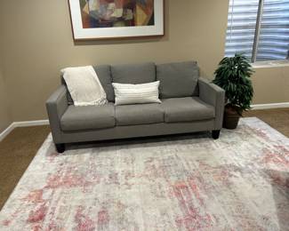 Cloth sofa with contemporary clean line legs
