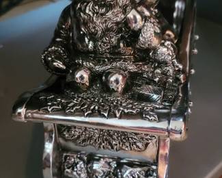  1997 Royal Gallery Silver Tone Santa's Sleigh Candy Dish 