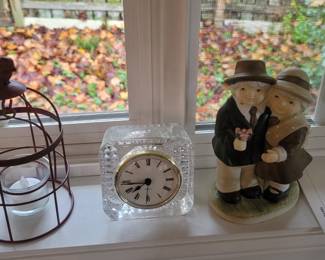 Bird on a Cage Votive Candle Holder, Crystal Desk Clock