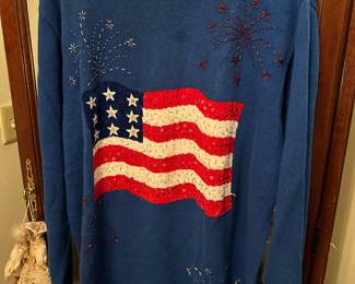 Quacker Factory Fourth Of July Sweater 