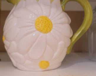 White Daisy Themed Pitcher