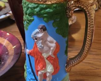 Beer Stein with Shepard Carrying Child Design