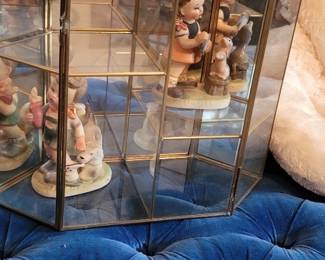 Glass & Brass Hanging Curio Display Cabinet