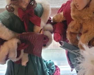 Pair of Christmas Caroler Figurines