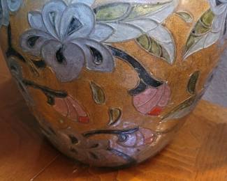 Cloisonné Enameled Brass Ginger Jar Vase