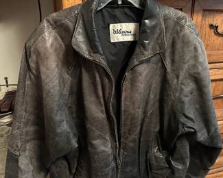 Wilsons Black Suede Leather Bomber Jacket