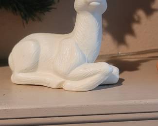Porcelain Holiday Deer Figurine