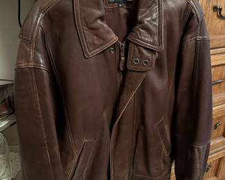 Ottimo Leather Brow Bomber Jacket - Size Medium