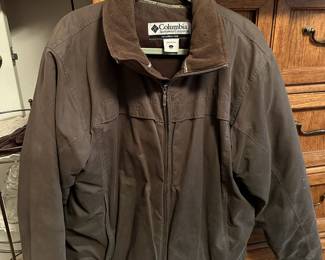 Columbia Brown Denim Bomber Jacket - Size Large
