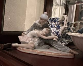 Meico Paul Sebastian Porcelain Harlequin Clown and Ballet Dancer Figurine