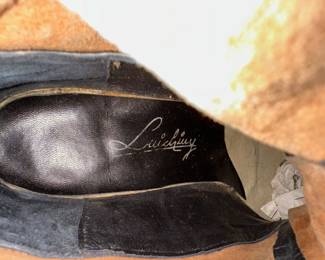 Luichiny Gold Leather Lace Up Calf Boots