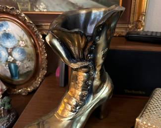 Electroplated Brass Shoe Vase