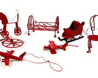 #26 • Collection of Vintage Red Metal Christmas Ornaments
LUX.BID