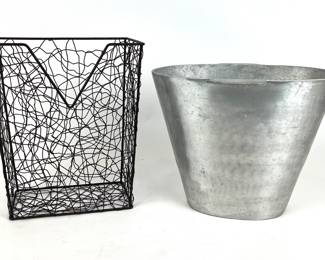 #61 • Metal Wire Magazine Holder and Metal Handled Planter
LUX.BID