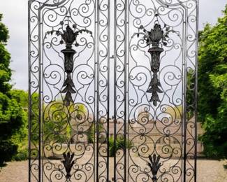#136 • Maitland Smith 2-Panel Iron Floor Screen Room Divider
LUX.BID