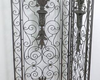#136 • Maitland Smith 2-Panel Iron Floor Screen Room Divider
LUX.BID
