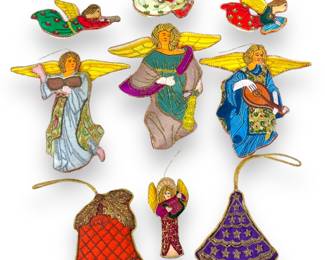 #20 • Vintage Embroidered Fabric and Beaded Angel Ornaments
LUX.BID