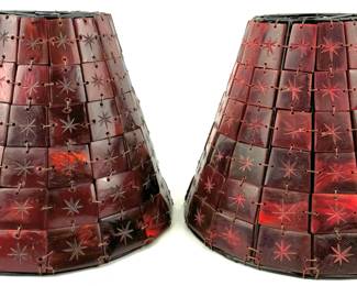 #42 • Two Red Resin Star Tiled Lampshades
LUX.BID