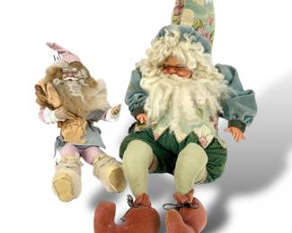 #16 • Vintage Lynn West Elf Signed and 'The Royal Elferie' Sitting Santa by Kim Ewbank
LUX.BID