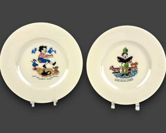 #68 • 1960's Shenango "Jack Be Nimble, Jack Be Quick" And "Little Tommy Tucker Sings For His Supper" Childrens Saucer Plates
LUX.BID