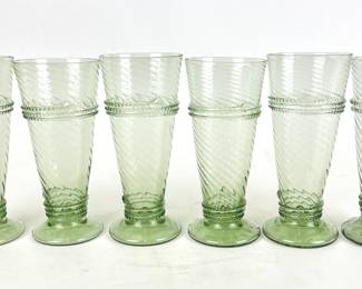 #62 • Signed Juliska Green Glass Bud Vases (6)
LUX.BID