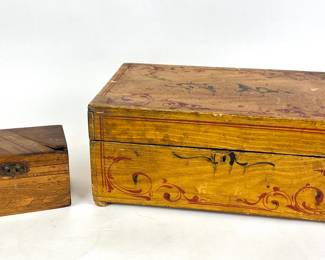 #60 • Antique Folk Art Small Chest And Hand Made Seed Box
LUX.BID