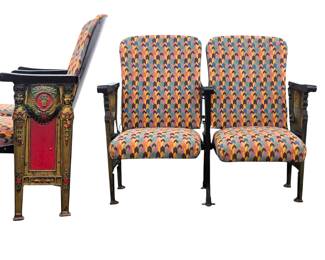 #184 • Heywood-Wakefield Cast Iron Figural Ornate Theatre Armchairs with Upholstered Folding Seats
LUX.BID