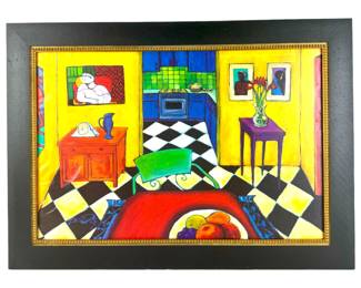 #159 • Daniel Ng: “Checkered Dining Room” Framed Print on Canvas
LUX.BID
