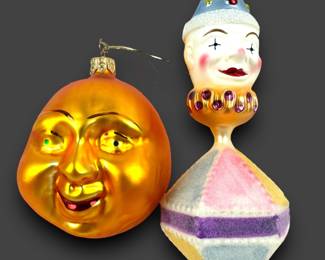 #33 • Christopher Radko Clown Spin & Smiling Sun Ornaments
LUX.BID