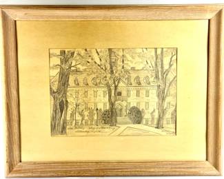 #41 • Carolyn Kingsley: “Wren Building - College of William & Mary” Framed Pencil Drawing
LUX.BID