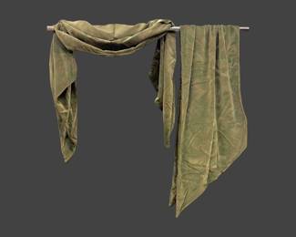 #145 • 2 Country Curtains Green Velvet Fishtail Swags
LUX.BID